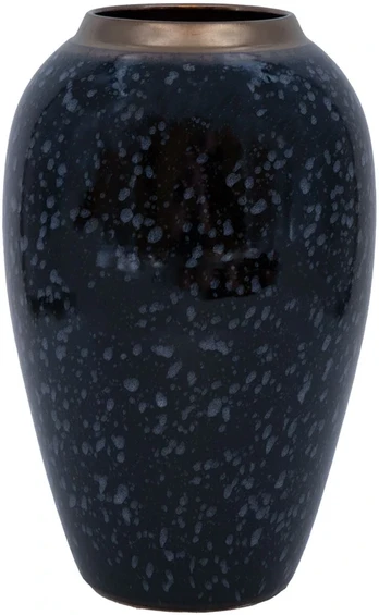 Vase TITAN STONE D17xH27cm, juodas/pilkas