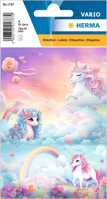HERMA SCHULETIKETTEN VARIO HAPPY UNICORNS