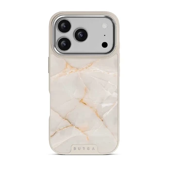 Vanilla Sand - Marble iPhone 17 Pro Case, Elite Light (MagSafe) / Silver