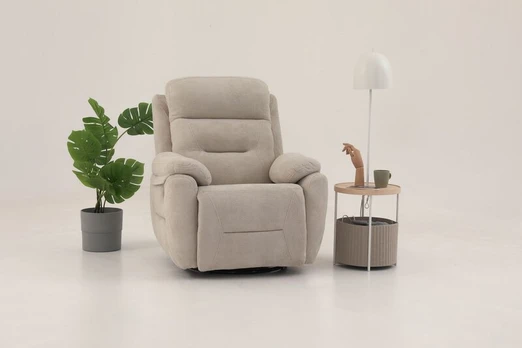 Fotelis-reglaineris Comfort Manuel, kreminės spalvos