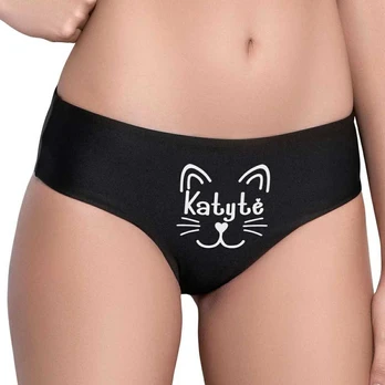 Moteriški apatiniai su spauda priekyje "Katytė"