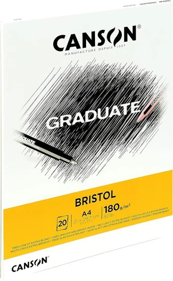 Canson Bristol popierius A4, 20 lapų, 180 g/m²