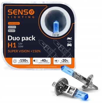 Senso Super Vision 2x H1 Duo +150% lemputės