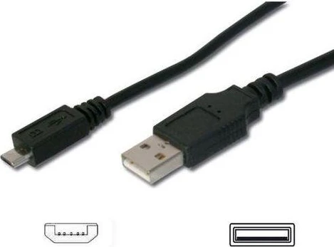 Kabelis USB PremiumCord USB-A - microUSB 1 m Juodas (ku2m1f)
