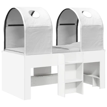 Lova su Tuneliu 4 pcs Balta Apdirbta mediena