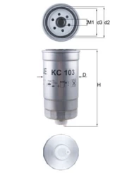 Kuro filtras MAHLE KC103 kaina