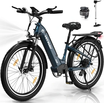 Elektrinis dviratis Hitway BK16, 26", 250W, mėlynas