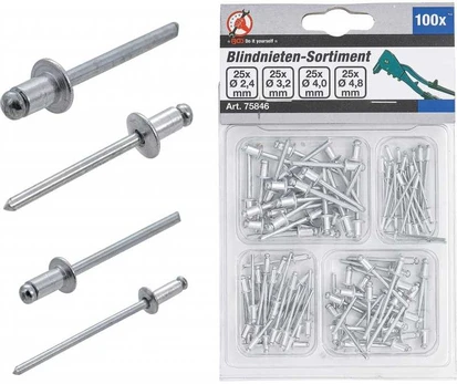 Kniedžių asortimentas | Ø 2.4 - 4.8 mm | 100 vnt