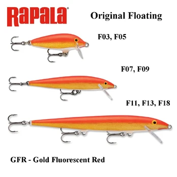 Vobleris Rapala Original Floating GFR - Gold Fluorescent Red 13 cm