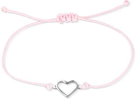 Vuch Romantic textile bracelet with heart Siope Sidabrinis