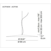 Luceplan Koinè LED pakabukas felt 927 Ø86cm antracitas