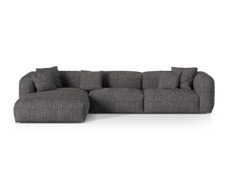 Boucle Modular Left Corner Sofa, "Martina", 3 Seats, 330x176x75, Anthracite