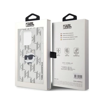 Dėklas Karl Lagerfeld IML Electroplated Choupette Head Case for iPhone 15 Pro Max Transparent