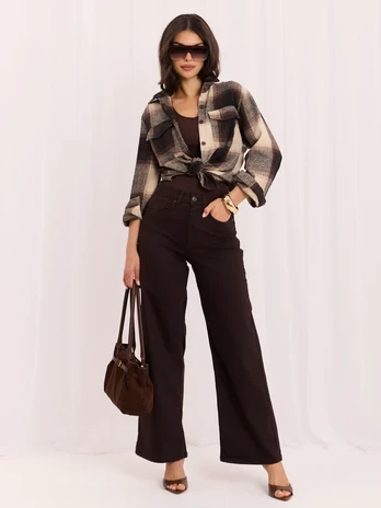 Eight 2 Nine Kelnės jeans-D60140BA62672A2-ciemny ruda
