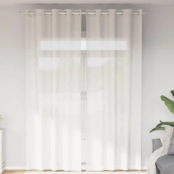 Voile užuolaidos su įvorėmis, 2vnt., baltos spalvos