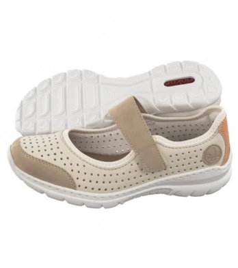 Rieker Beżowe L32B5-81 White Combination (RI76-b) batai