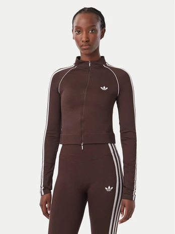 adidas Džemperis Essentials 3 Stripes Seamless Tracktop KX8418 Ruda Slim Fit