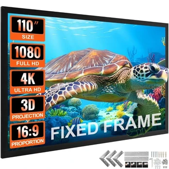 110 colių 4K projektoriaus ekranas 16:9 formatas