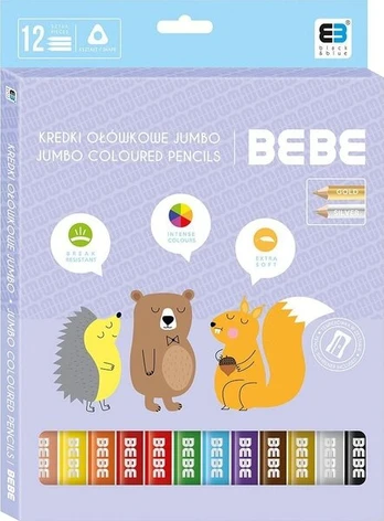 Interdruk Bebe spalvoti pieštukai, 12 vnt.