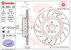 Stabdžių diskas BREMBO 09.D901.23 kaina