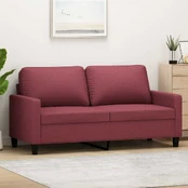 Dvivietė sofa, raudonojo vyno spalvos, 140cm, audinys kaina
