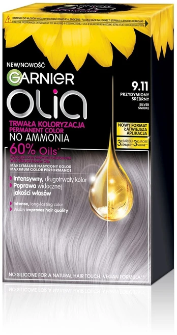 Plaukų dažai Garnier Olia, silver smoke, 9.11, 174.0 ml