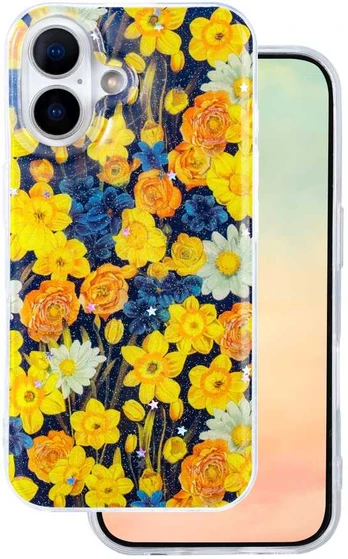 Dėklas Telforceone Glow Glam case for iPhone 16 6,1' oranžinis