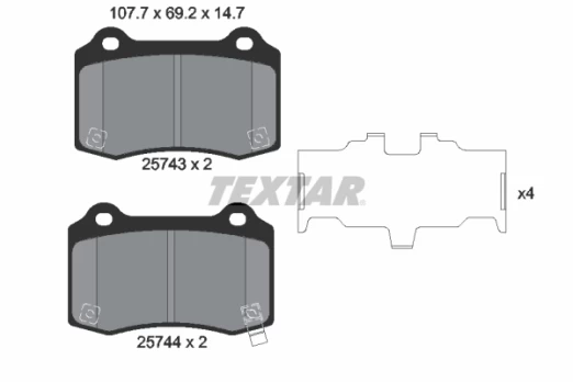 TEXTAR 2574301 Brake pad set