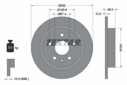 TEXTAR 92222903 Brake Disc