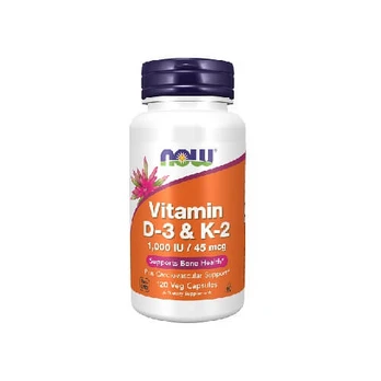 NOW Vitamin D-3 &amp;amp; K-2 - 120 kaps.