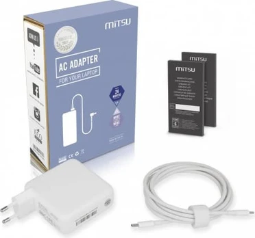 Maitinimo šaltinis sieciowy Mitsu 67W USB-C, USBC, 5-20V, 3-3.35A (baltas) do notebooka