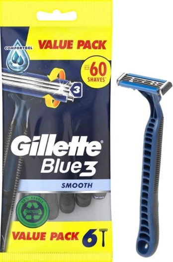 Skustuvas Gillette Blue 3 Smooth, 6 vnt