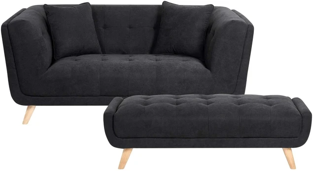 Beliani Dvivietė sofa HABO, juoda