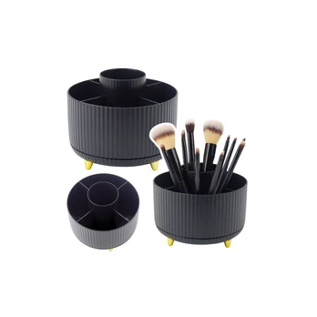Lean 360° Rotating Cosmetic Organizer with 5 Compartments Juodas