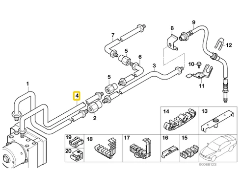BMW Rohrleitung 3 E46 1998 2006 Originalus 34326752419