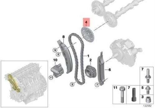 Originalus BMW E60 E60N E61 E61N E63N E64N E65 alkūninio veleno pavarų ratas OEM 11317790599