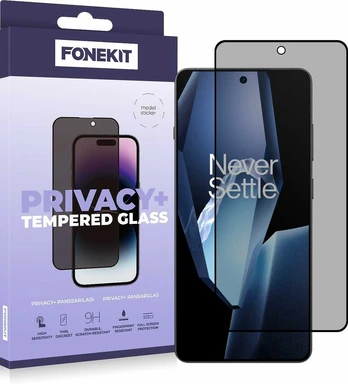 FoneKit Privacy+ Full Cover -panssarilasi, OnePlus 13R, musta