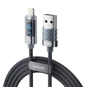 Toocki Charging Cable A-L, 1m, 12W (Grey) kaina