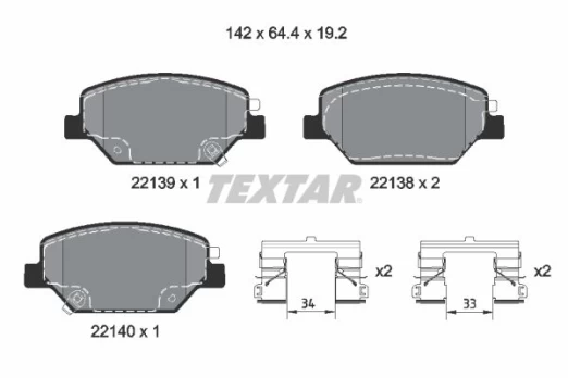 TEXTAR 2213901 Brake pad set
