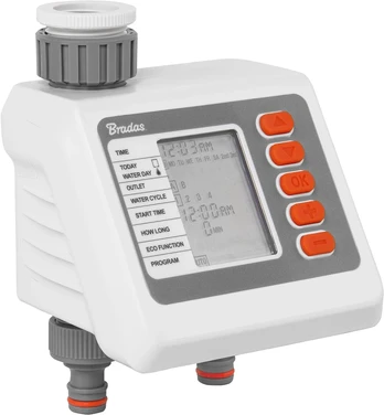 Elektroninis laistymo laikmatis Bradas Baltas LINE, 38 l/min