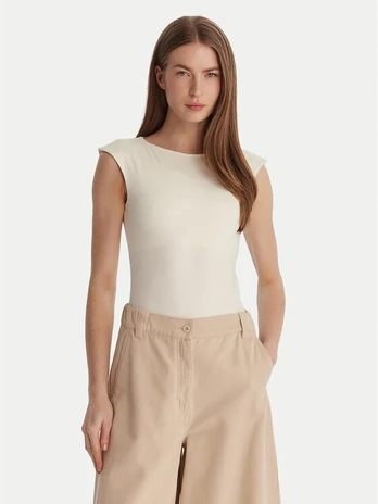 Marella Glaustinukė Vigile 2615941021 Écru Slim Fit