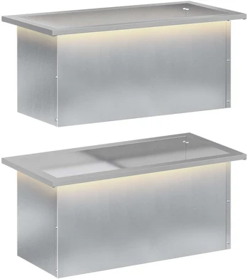 Sodo vazonas su LED 2 vnt. Sidabrinė 30 x 60 x 30 cm