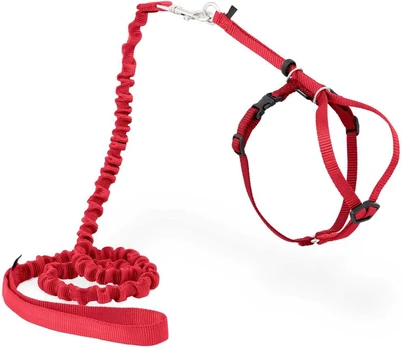 PetSafe Easy Walk Katės diržas Raudonas - bungee diržas ir pavadėlis katėms, raudonas - M