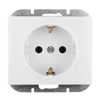 Išpardavimas // Gniazdo pojedyncze p/t 2P+Z Schuko Onyx, 16A, 250V, PT-17O, biały