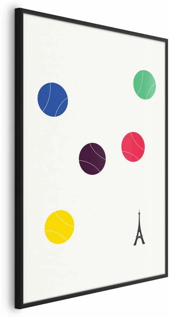 Artgeist Plakatas - Eiffel Tower and Colorful Tennis Balls