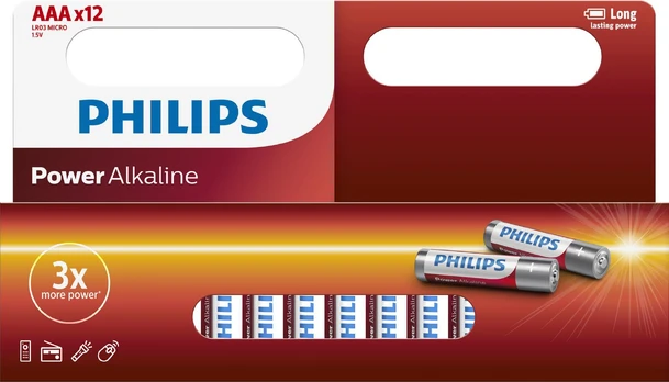 PHILIPS baterija šarminė AAA 12TK/PK