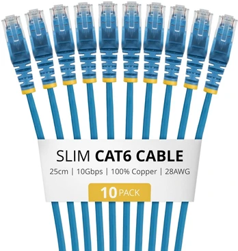 StarTech kabelis sieciowy mėlyna 0,25 m Cat6 U/UTP (UTP) (N6PAT25CMBLS10PK)
