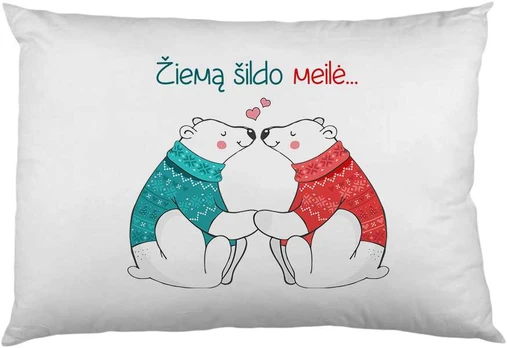 Pagalvės užvalkalas "Meilė šildo"