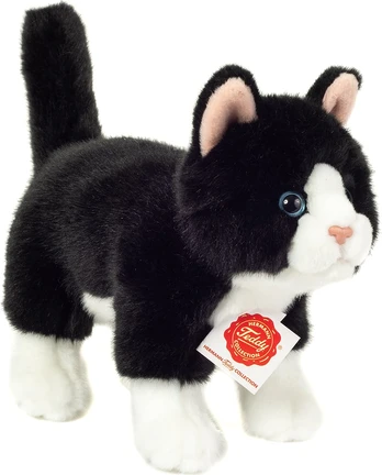 Teddy Hermann - Standing Cat black-white 20 cm (918202)