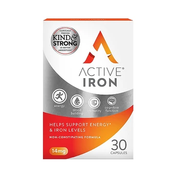 ACTIVE IRON 14 MG maisto papildas, 30 kapsulių